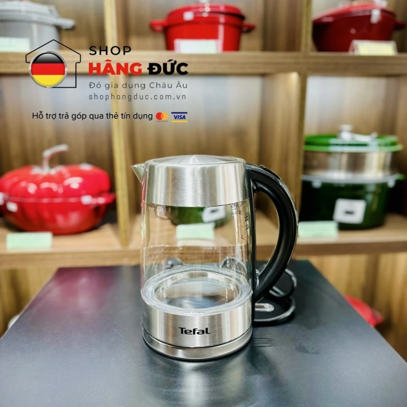 Ấm siêu tốc thuỷ tinh Tefal KI772D38 2400W 1,7L
