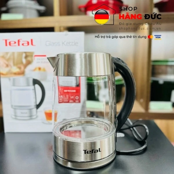 Ấm siêu tốc thuỷ tinh Tefal KI772D38 2400W 1,7L