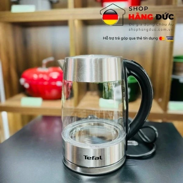 Ấm siêu tốc thuỷ tinh Tefal KI772D38 2400W 1,7L