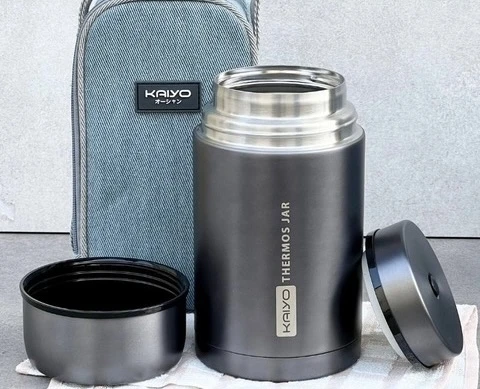 Bình ủ cháo Kaiyo 1L màu ghi 8936212083451
