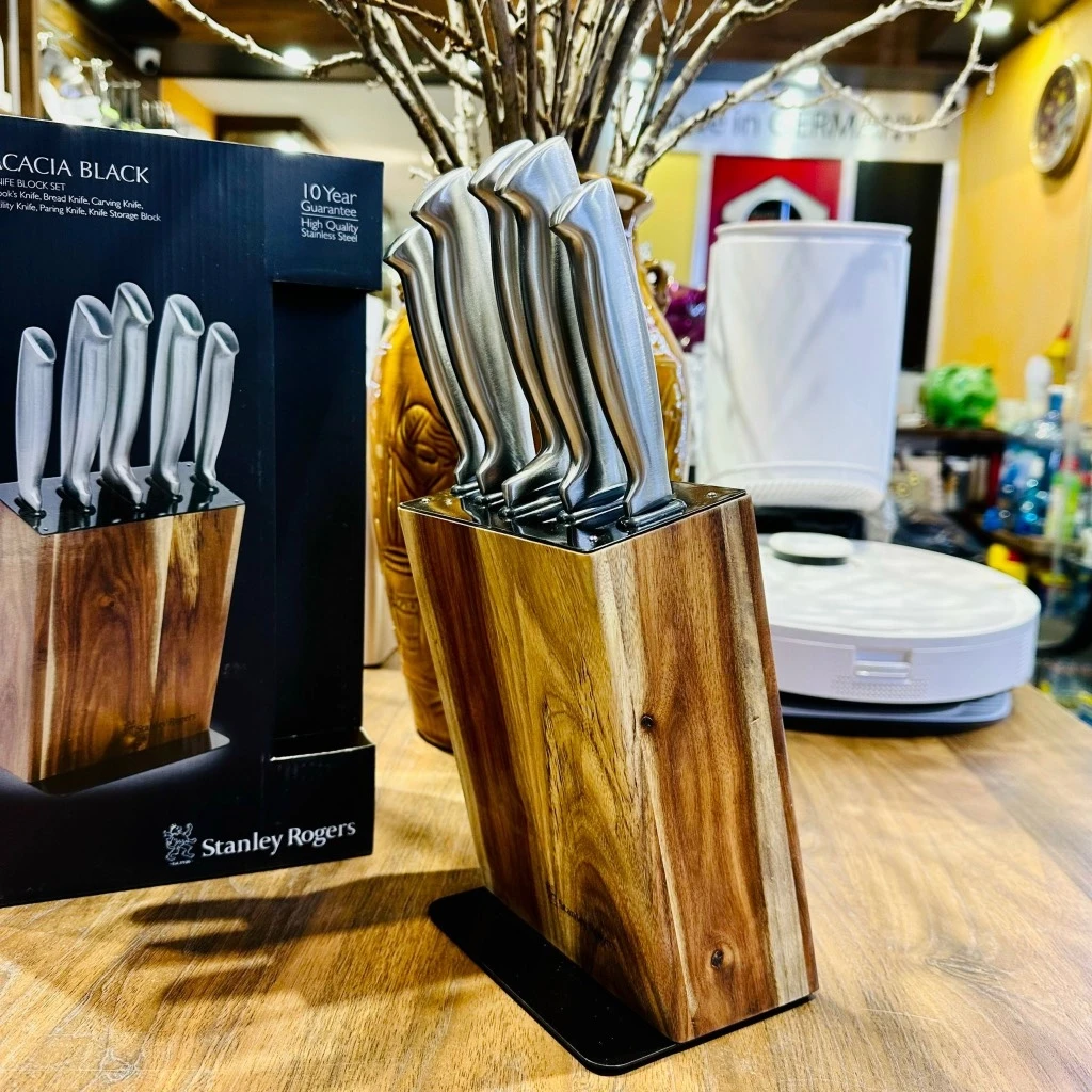 Bộ dao Stanley Rogers Acacia Black 6 món cán inox