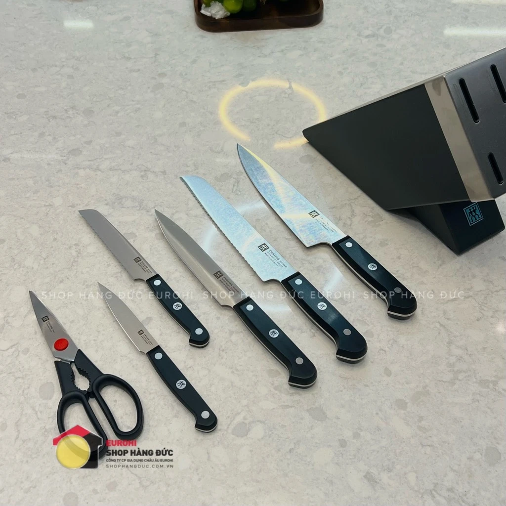 Bộ dao tự mài Zwilling Gourmet cao cấp 7 món (xám)