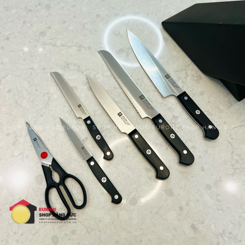 Bộ dao tự mài Zwilling Gourmet cao cấp 7 món (xám)