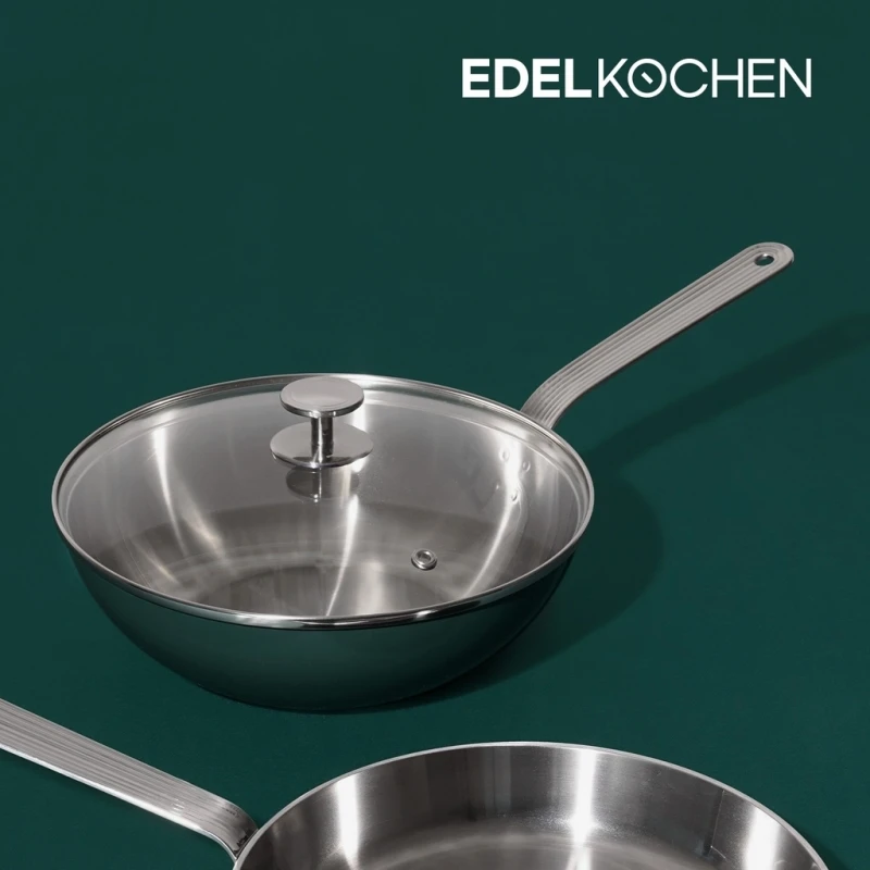Chảo sâu lòng Edelkochen Vola Collection 28cm inox 316 có nắp màu xanh