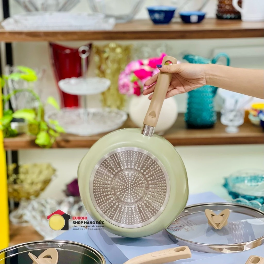 Chảo sâu lòng Tefal One Pick Pot Pan 24cm có nắp màu xanh