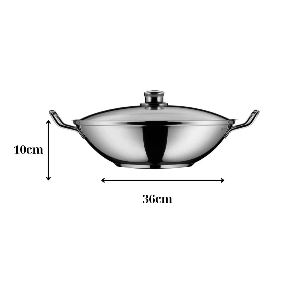 Chảo WMF Party Wok Taiwan 36cm kèm vỉ gác ráo dầu 0798366040