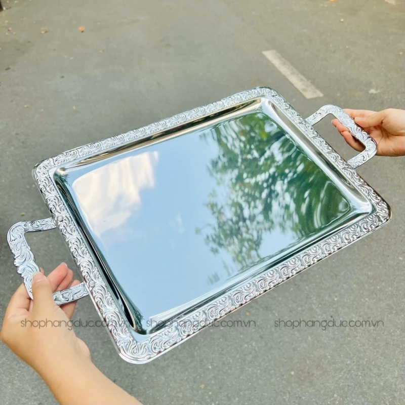 Khay inox APS 52x31cm có quai (Made in Germany)