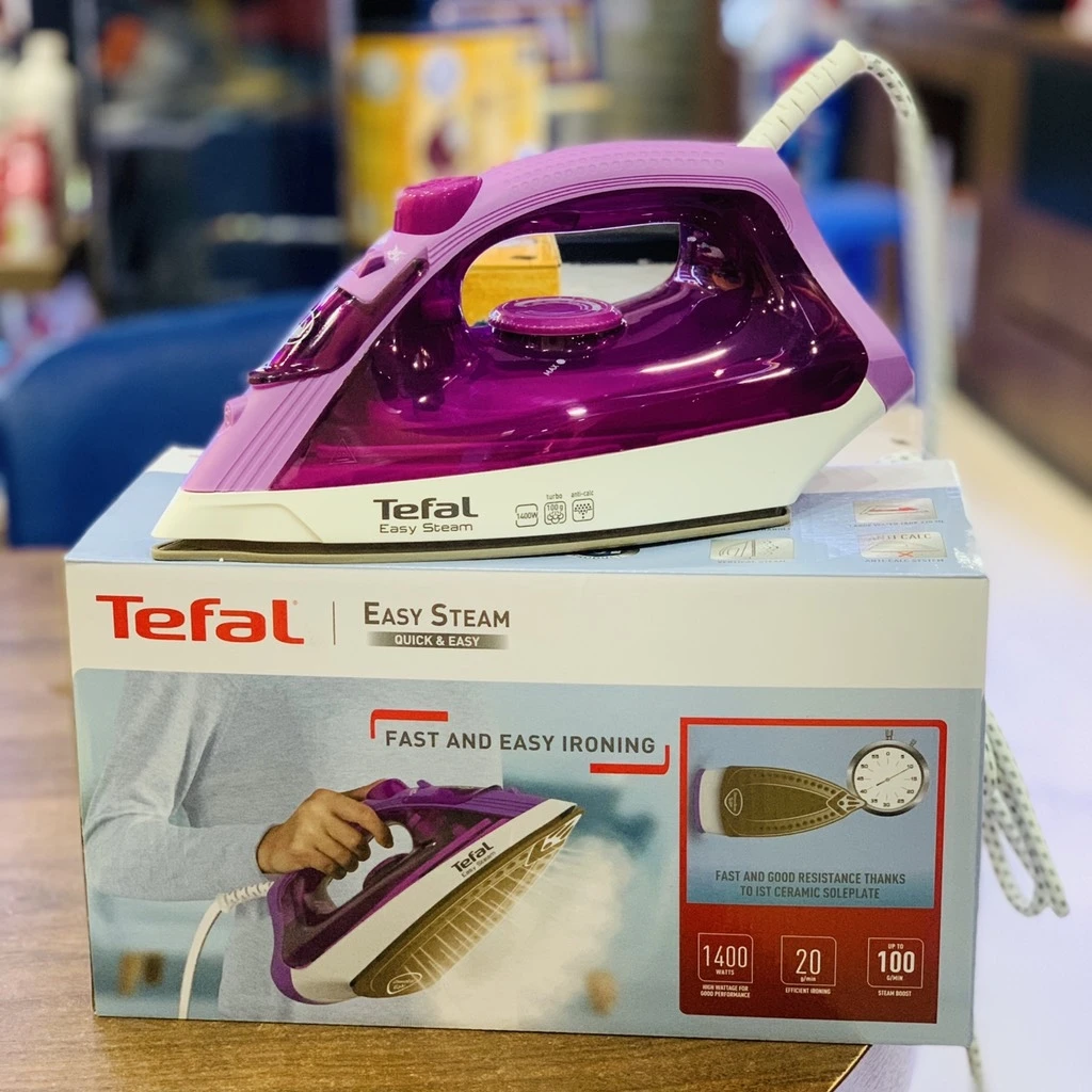 Bàn Là hơi nước Tefal FV1955 Easy Steam 1400W tím