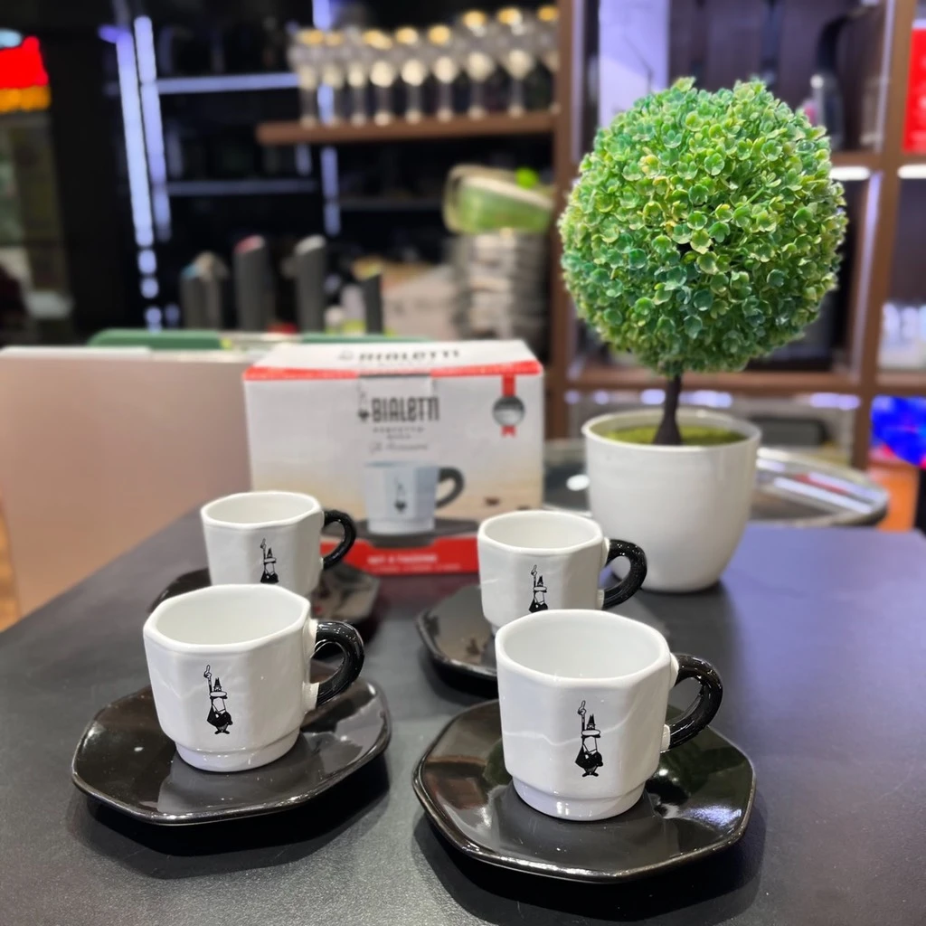 Set 4 cốc cafe Bialetti trắng