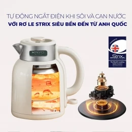 Ấm siêu tốc 2 lớp cooltouch 1,5L Kaiyo màu trắng