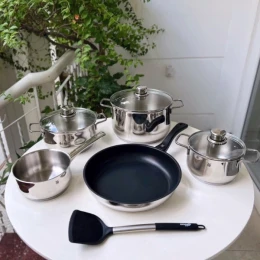 Bộ nồi WMF 6 món (4 nồi + 1 chảo 28cm + 1 xẻng silicon)