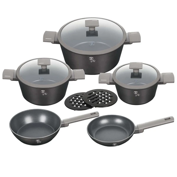 Bộ nồi Berlinger Haus BH/8140 10 món màu than đen