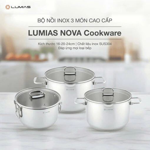 Bộ nồi Lumias Cook Ware 3 món