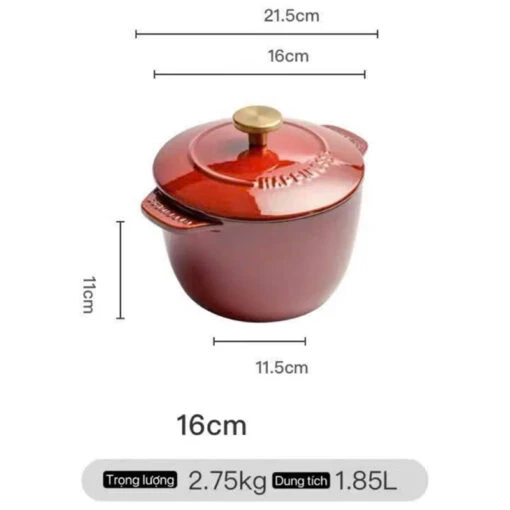 Nồi gang Happiness Gohan size 16cm