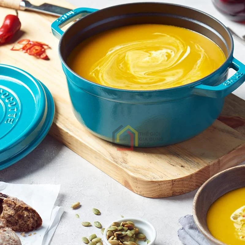 Nồi gang Staub Cocotte Ronde tròn 20cm màu xanh mint