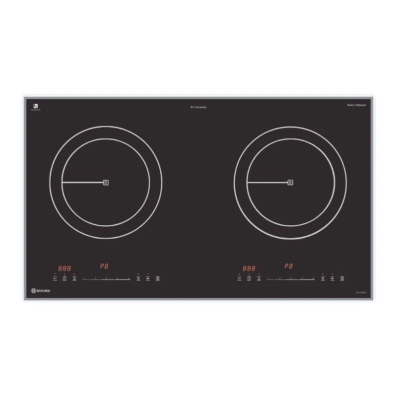 Bếp 2 từ Made in Malaysia bo viền inox (KT73*43) BUC337ID Plus