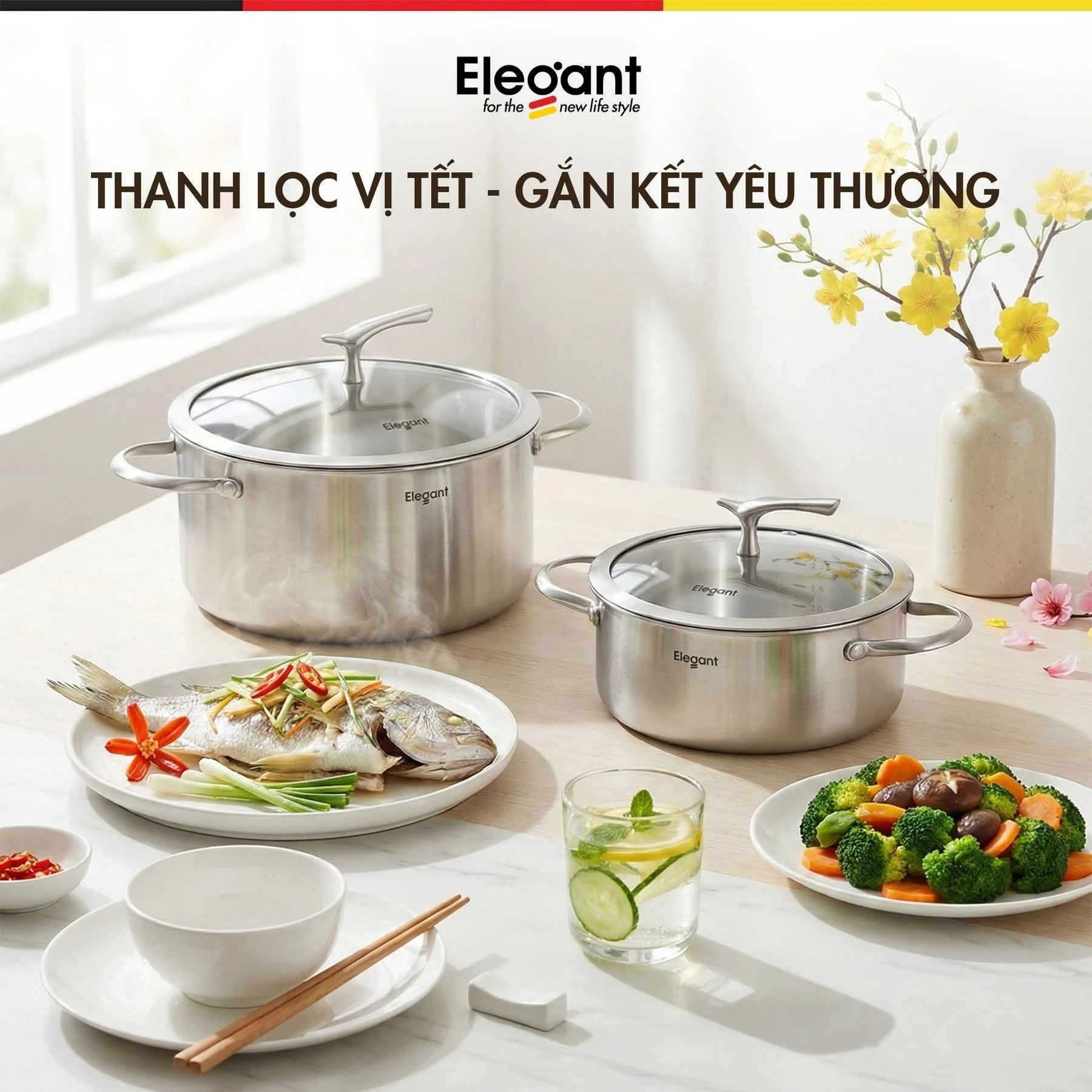    	 BỘ NỒI 5 MÓN ELEGANT PHOENIX - 01