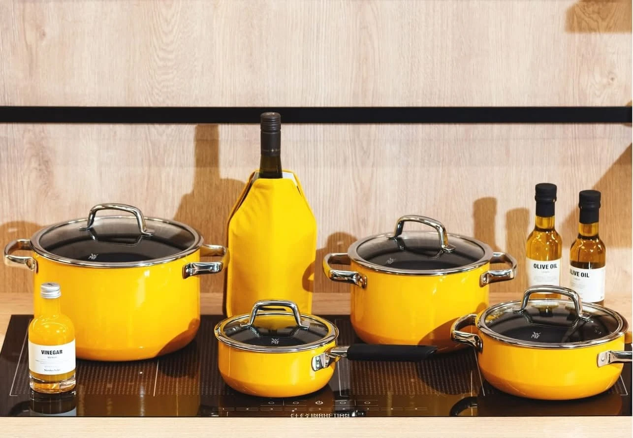 BỘ NỒI WMF FUSIONTEC MINERAL POT SET (3 NỒI + 1 QUÁNH) màu vàng