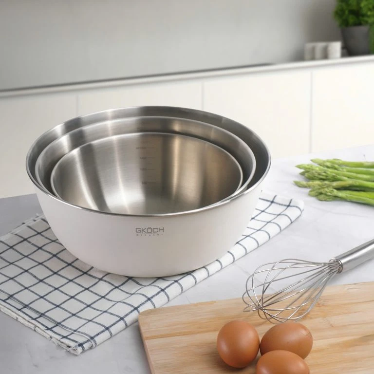 Bộ 3 rổ thép ko gỉ 3 cái/ hộp, size 22/25/28cm model MYTY0810. Nhãn hiệu: GKOCH