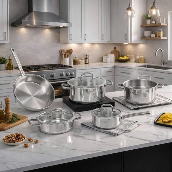 Bộ nồi 5 món Michelangelo Cook 4 U. Quánh 16cm, Nồi thấp 20cm, Nồi cao 20cm, Nồi cao 24cm, Chảo inox 26cm
