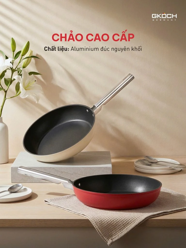 Chảo đơn 26cm, chất liệu: nhôm đúc nguyên khối. Model: KFBJP26. Nhãn hiệu: GKOCH