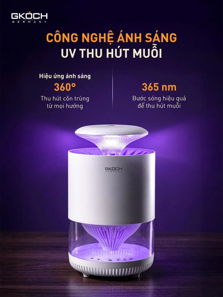 Máy bắt muỗi, model: YG-M006, điện áp 5V, công suất 3W. Nhãn hiệu: GKOCH