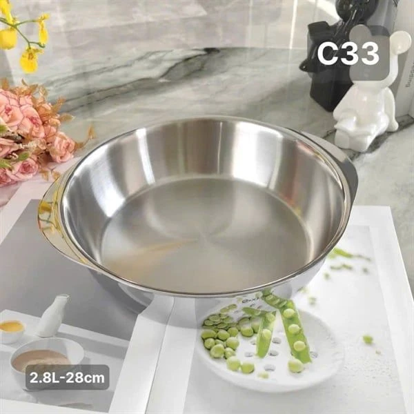 Nồi kiêm tô tai gấu C33 CHOCKMEN 28cm, inox 18/10, model: CKM-BG28