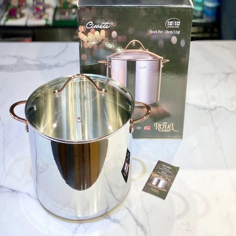 NỒI LUỘC GÀ INOX CIWETE VUNG KÍNH - 28CM