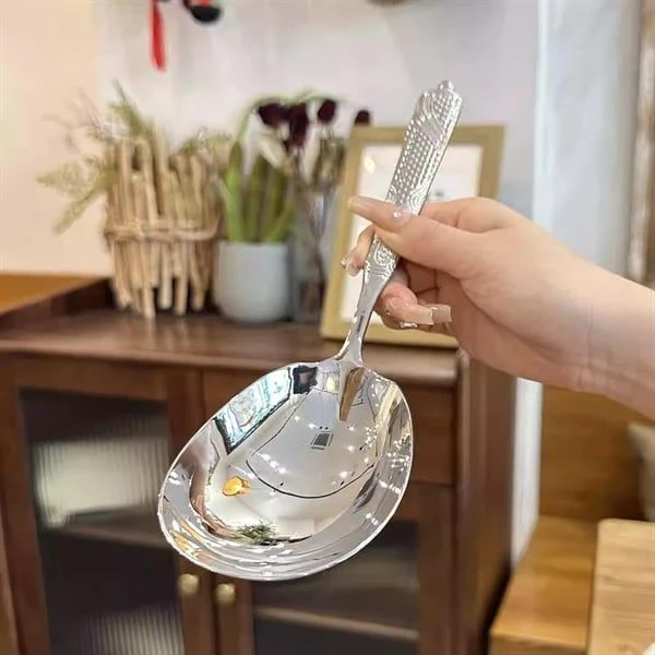 Thìa muỗng lớn N427M mẫu trơn size 27cm, inox 18/10, model: NK-AL427M