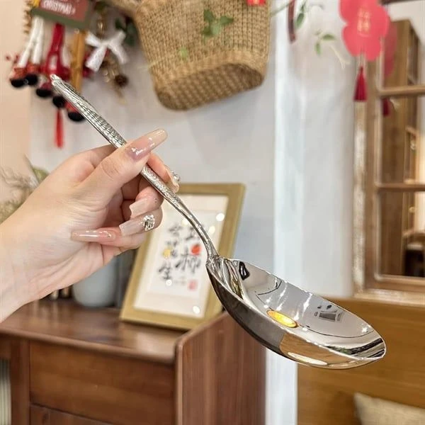 Thìa muỗng lớn N427M mẫu trơn size 27cm, inox 18/10, model: NK-AL427M
