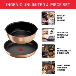 Bộ 2 chảo cán rời kèm 1 nắp kính 22cm Tefal Ingenio Unlimited