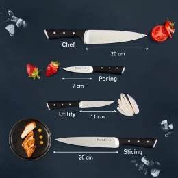 Bộ dao thép Đức 4 món liền khối Ice Force Tefal (20cm, 20cm, 11cm, 9cm)