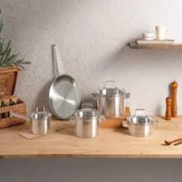 Bộ nồi 5 món Michelangelo Essential Quánh 16cm, Nồi thấp 20cm, Nồi cao 20cm, Nồi cao 24cm, Chảo inox 26cm
