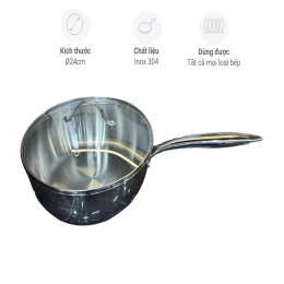 Chảo xào inox kailer 26cm có vung KL-8226
