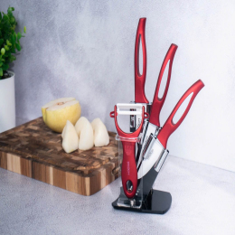 Set dao + nạo nhựa ABS 2 màu, tay cầm bằng nhựa ABS, lưỡi dao chất liệu gốm ceramic, 5 chi tiết/hộp. Model: PK-C33. . Nh