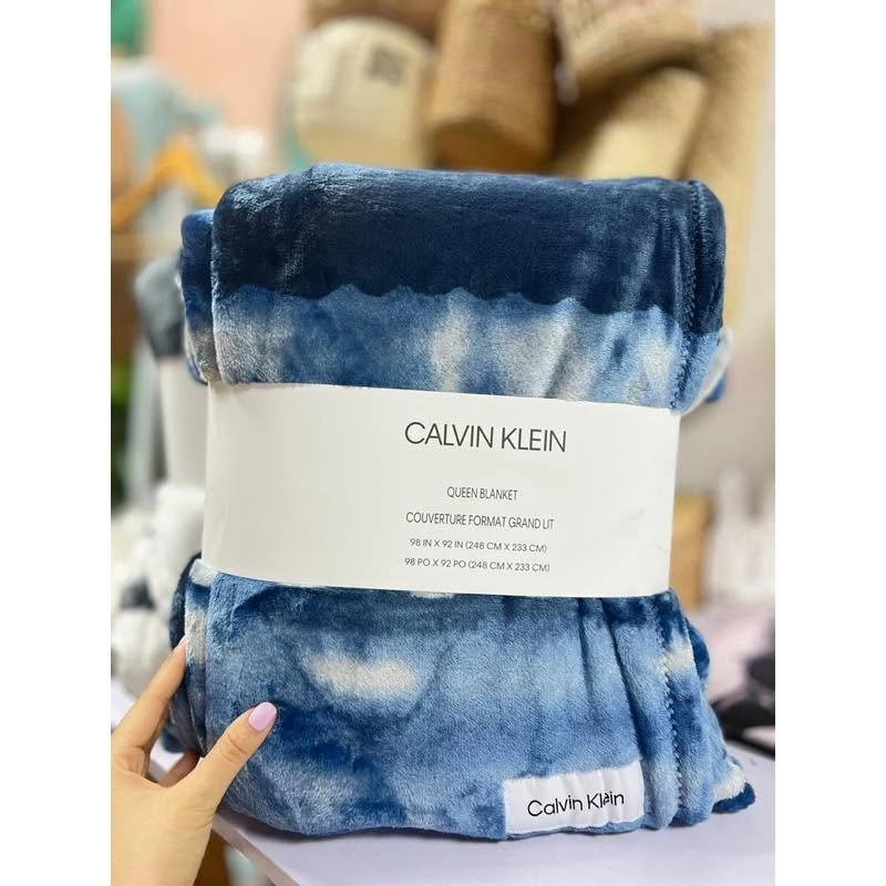 Chăn lông 1 lớp siêu mềm siêu mướt CalvinKlein (còn xanh loang)