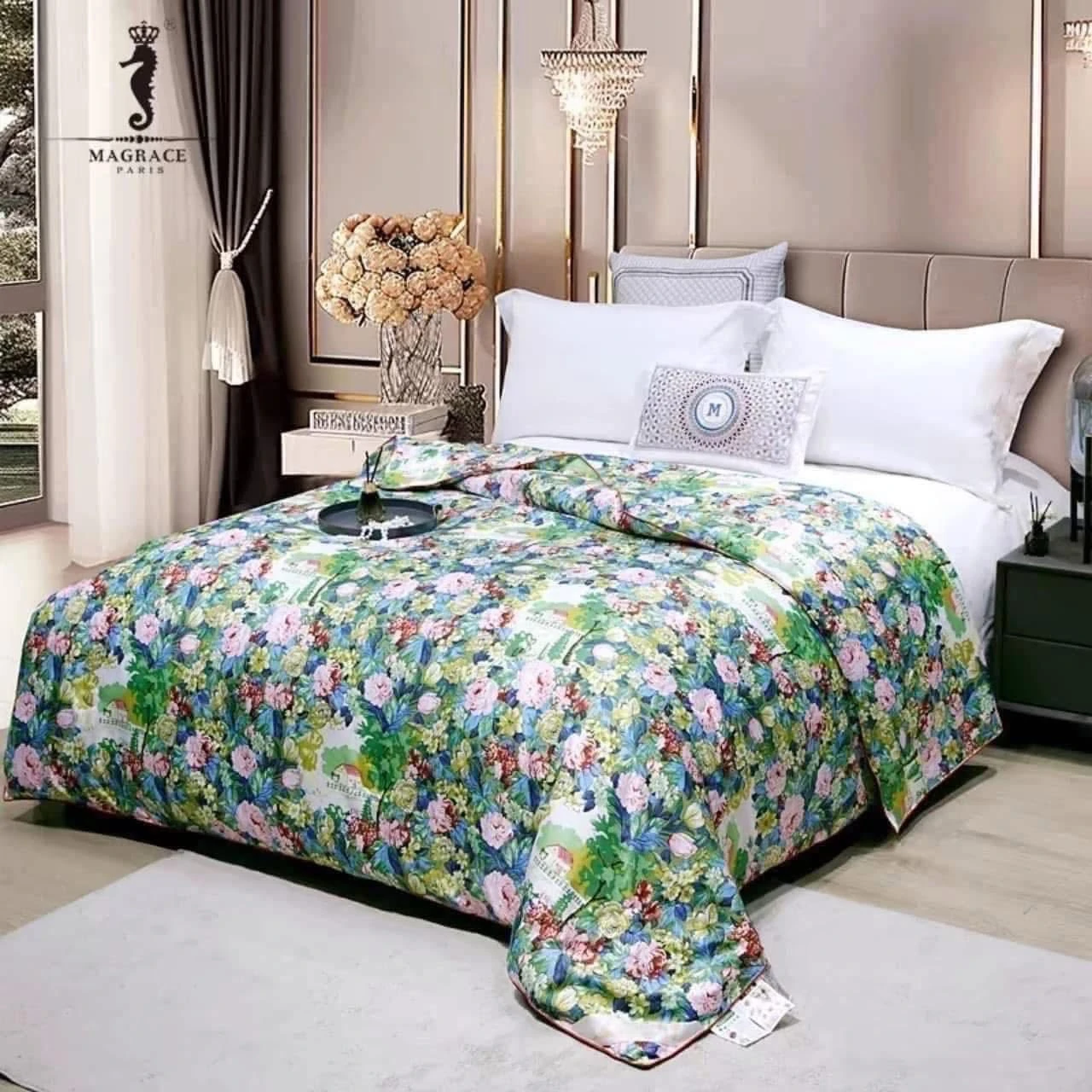 Chăn lụa tơ tằm 100% thương hiệu Magrace paris