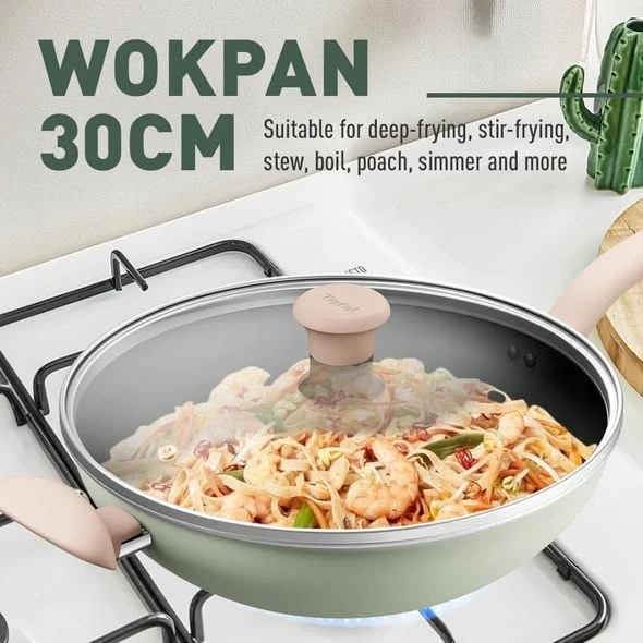 Chảo sâu lòng cao cấp Tefal So Matcha 30cm kèm vung kính