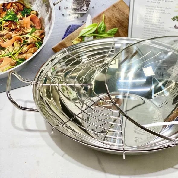 Chảo WMF Party Wok Taiwan 36cm kèm vỉ gác ráo dầu 0798366040
