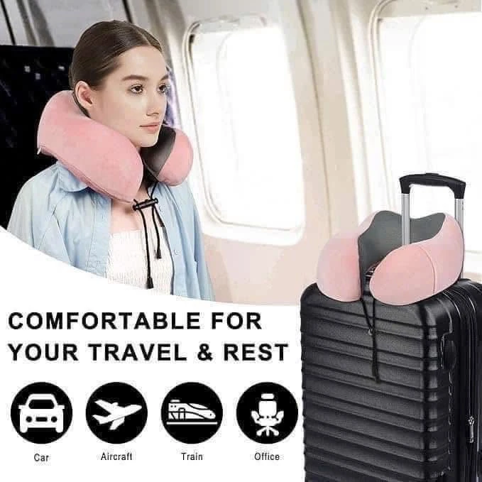 Gối Tựa Cổ Cao Cấp Chữ U Cực Kì Mềm Mại (màu hồng)