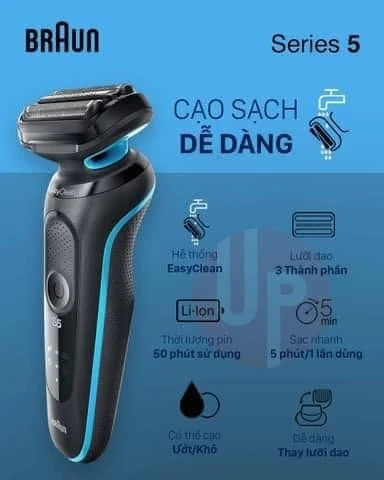 MÁY CẠO RÂU BRAUN XỊN SÒ SERI 5 - 5018