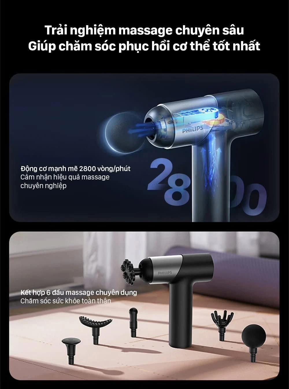 MÁY MASSAGE CẦM TAY PHILIPS 7323