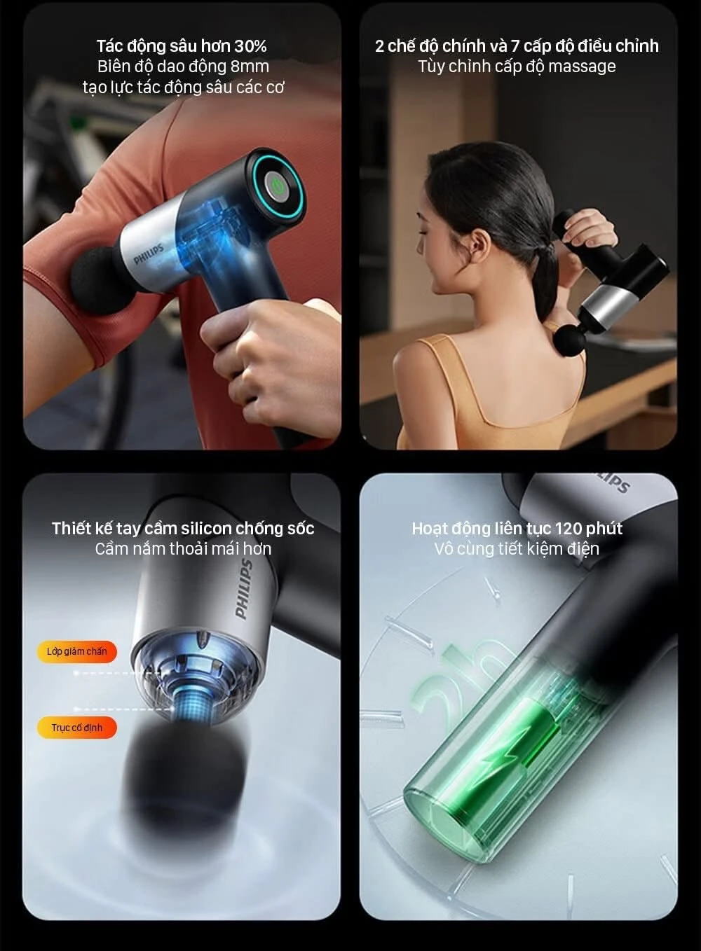 MÁY MASSAGE CẦM TAY PHILIPS 7323