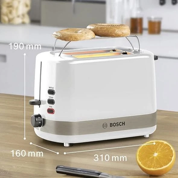 Máy nướng bánh mỳ Bosch Compact Toaster TAT6A511 - màu trắng
