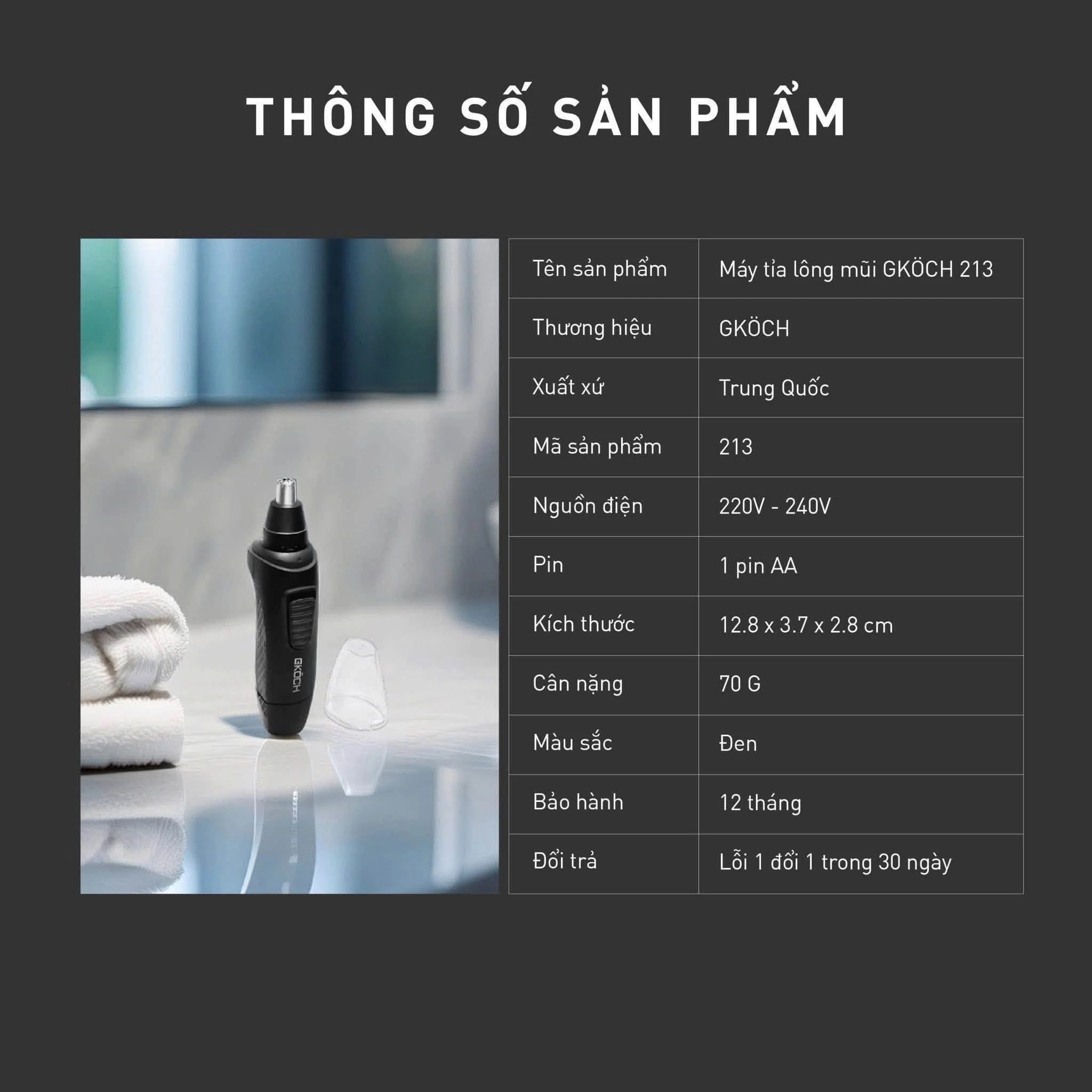 MÁY TỈA LÔNG MŨI GKOCH
