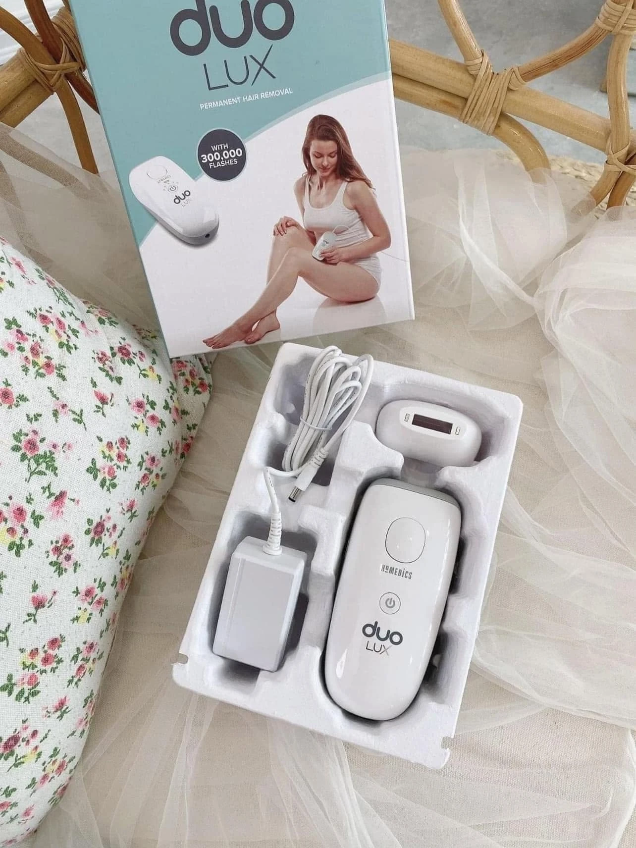 Máy triệt lông cầm tay HoMedics Beauty Duo Lux IPL-HH390-GB