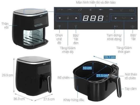Nồi chiên không dầu Philips HD9257/80
