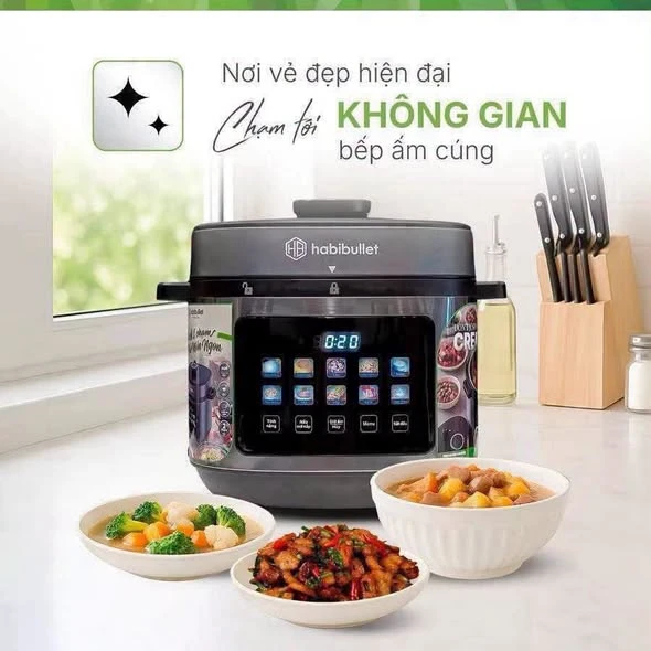 Nồi Cơm Áp Suất Đa Năng Habibullet PHB-8386 dung tích 6l