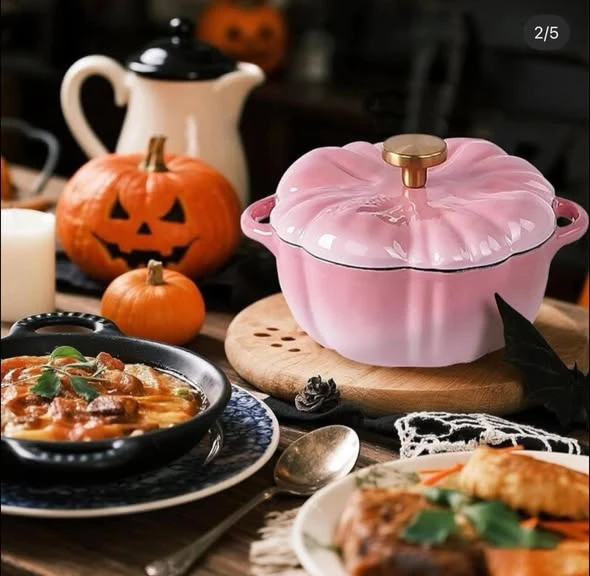    	 Nồi gang bí cao cấp Happiness 16cm, 1,5l ( màu tím)