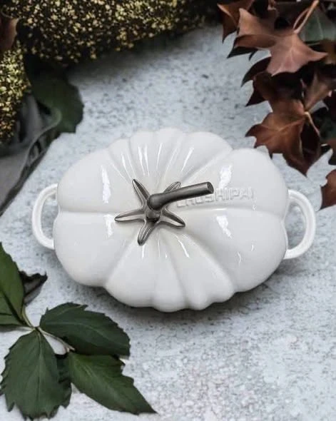NỒI GANG CÀ CHUA MOOS PHỦ MEN GỐM 26CM (còn trắng)
